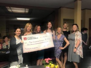 Group of women holding large check