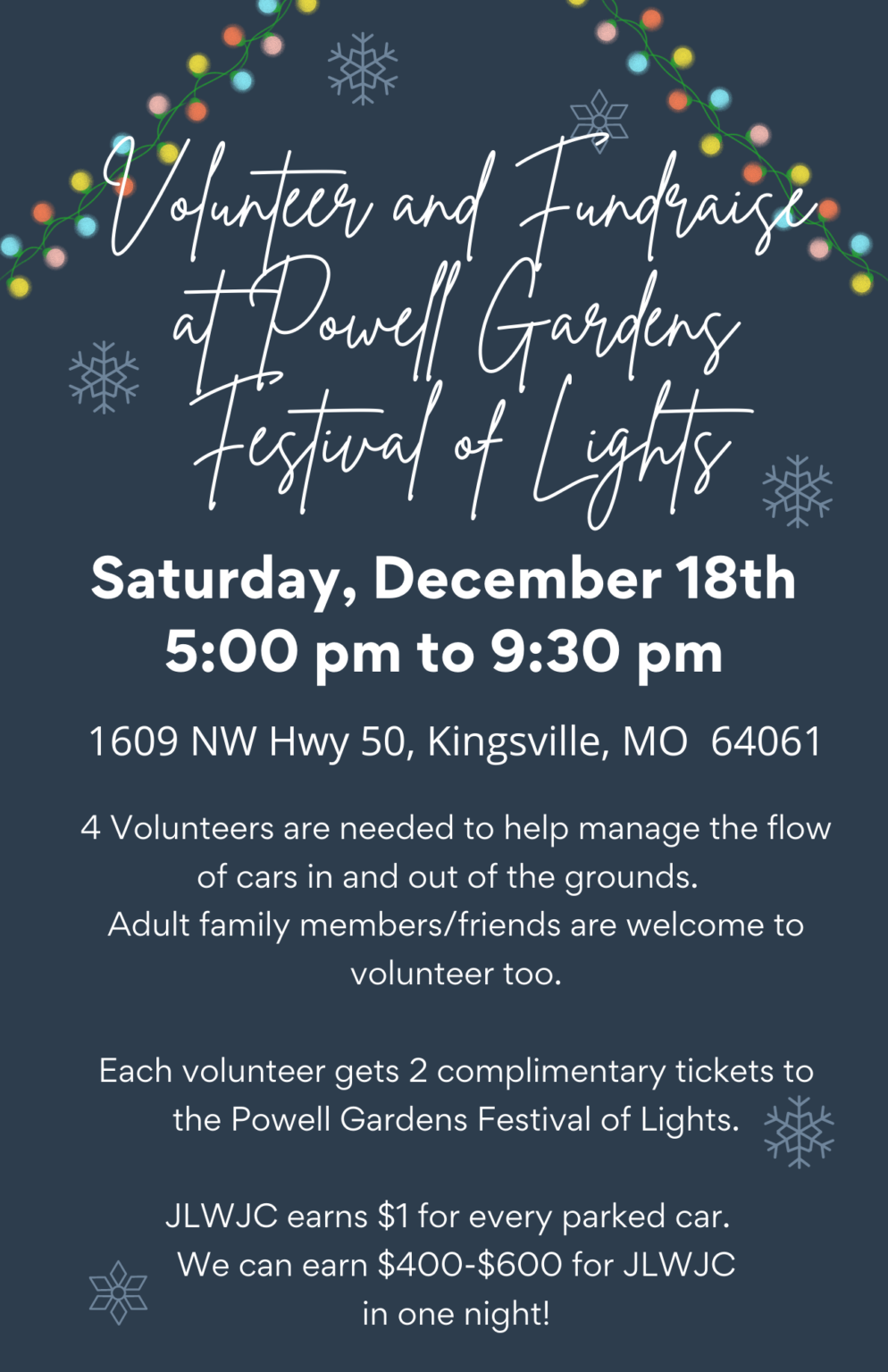 Powell Gardens Festival of Lights Junior League of Wyandotte and